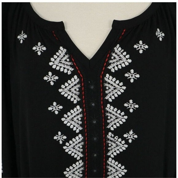 Nanette Lepore Mariachi Sheath Womens Boho Dress Size 6 Embroidered Black NEW - Picture 11 of 16